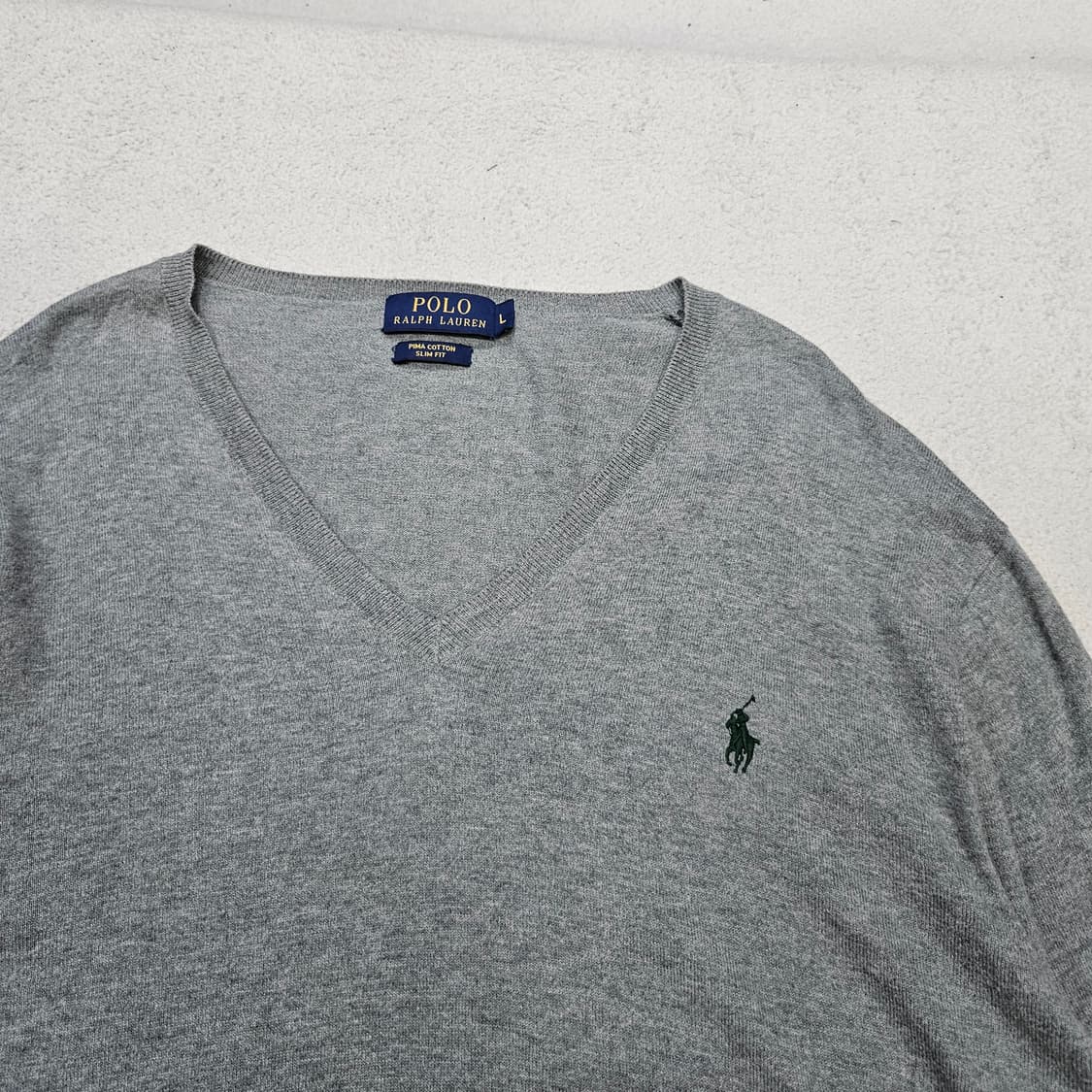 폴로 랄프 로렌 피마 코튼 브이넥 니트 L 상품이미지3