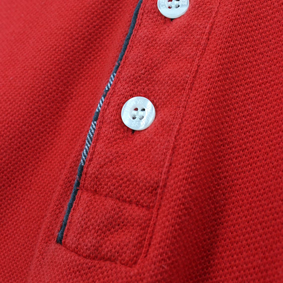 버버리 BURBERRY 90s 빈티지 자수 레드 pk셔츠 카라티셔츠 상품이미지4