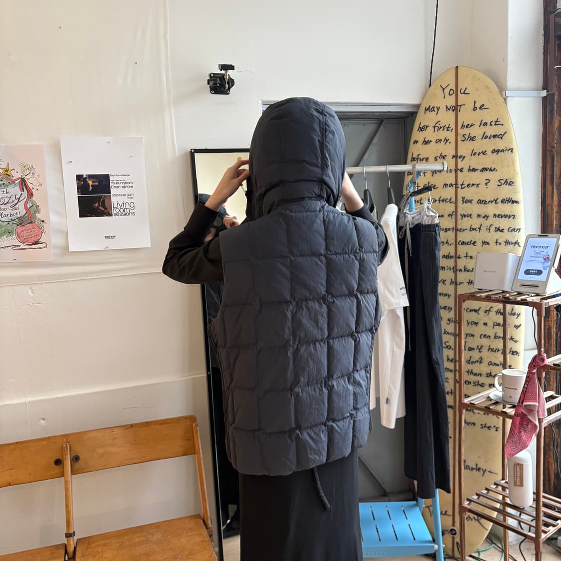 씨피컴퍼니 덕다운 다크네이비 가먼트 다잉 고글 패디드 베스트 상품이미지3