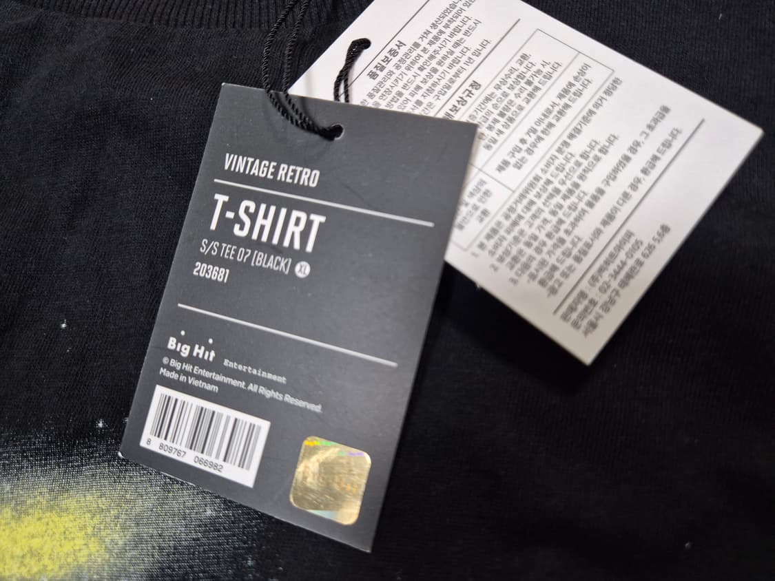 [새상품]BTS 정국 빈티지 레트로 반팔 티셔츠 XL 상품이미지3