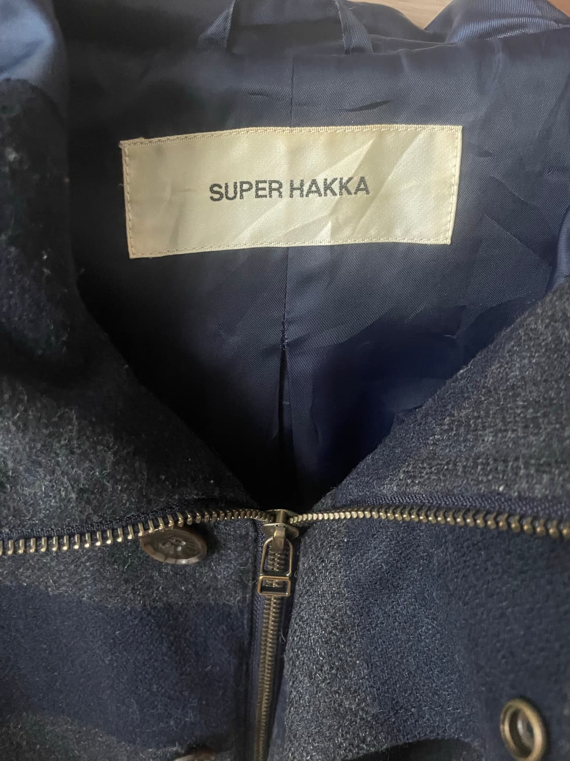 모리걸 빈티지 도쿄모리 네이비 투버튼 후드코트 💙🩶 상품이미지2