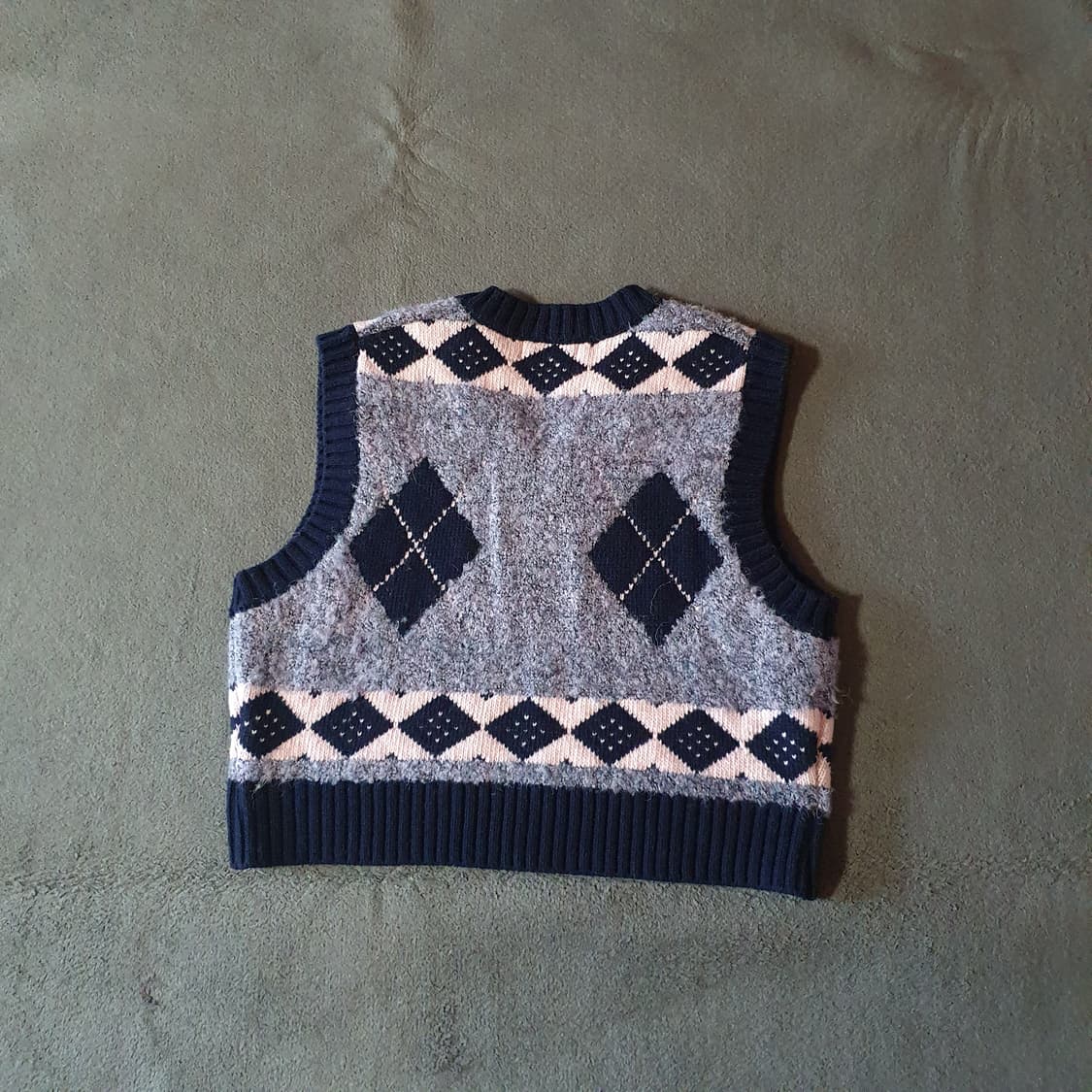 그로브 아가일 파일 베스트 니트조끼 상품이미지2