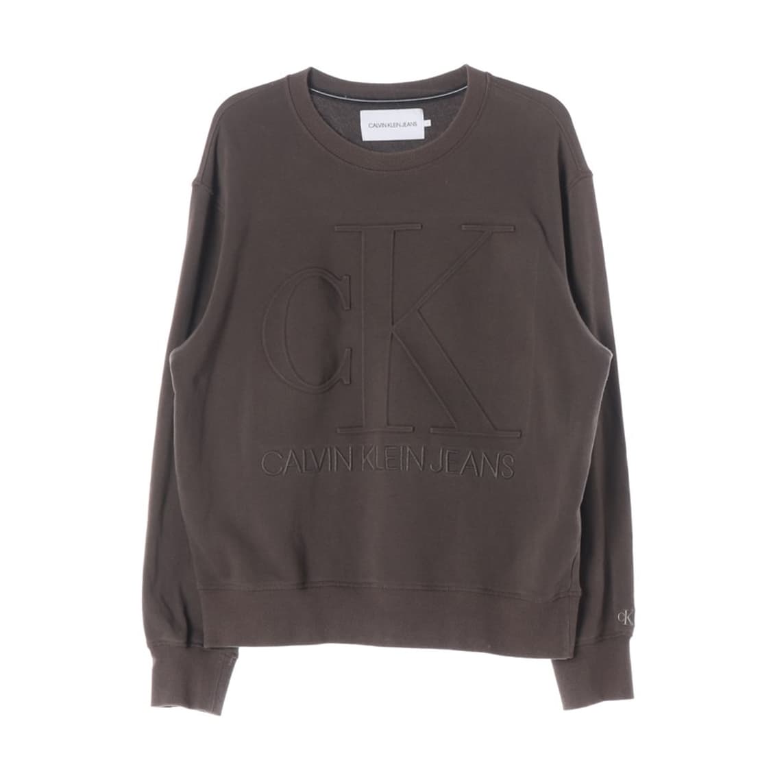 캘빈클라인 진 엠보 빅로고 스웨트셔츠 브라운 L 상품이미지1