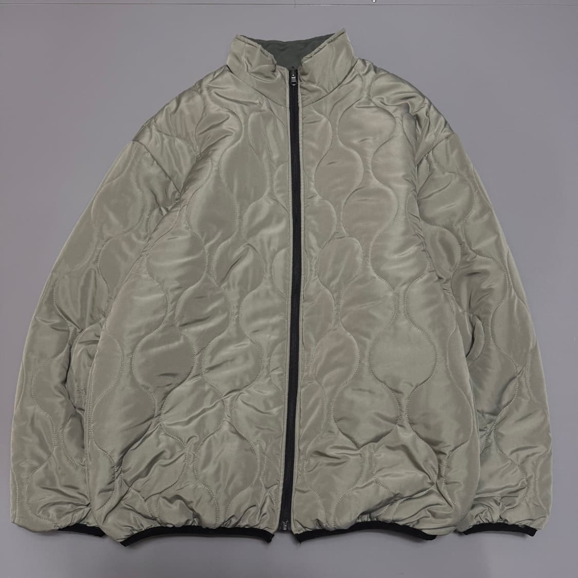 s.satisfaction 올리브컬러 리버시블 퀄팅 집업 자켓 상품이미지6