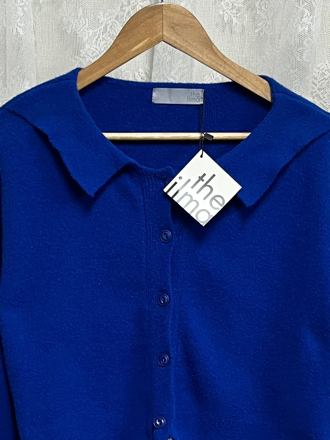 F) 새상품 더 일마 The ilma 크롭 가디건 블루 상품이미지3