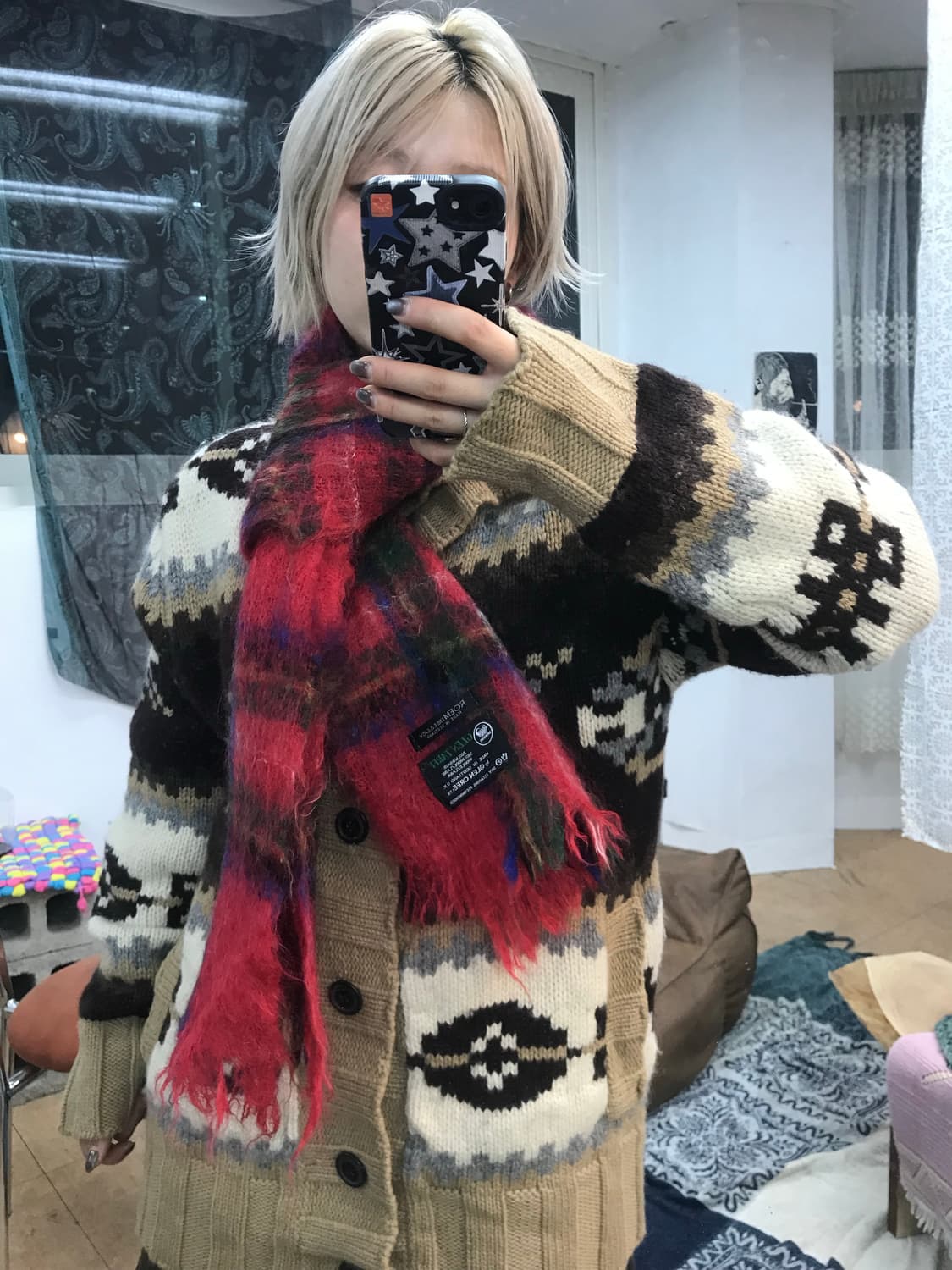 로엠 스코틀랜드산 울 체크 머플러 목도리  상품이미지2