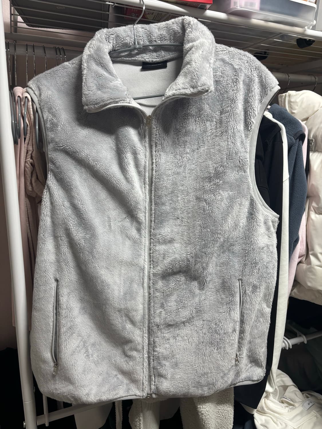 지초이 컴포트 25-004 플리스 보아 베스트 조끼 그레이 size2 상품이미지3