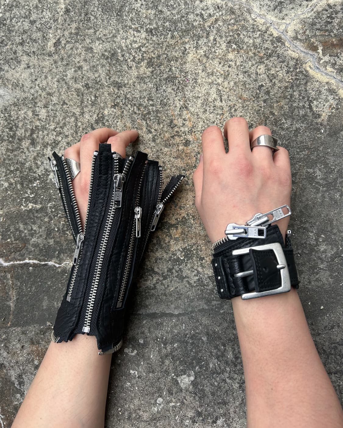 Leather two-way zipper bangle 상품이미지1