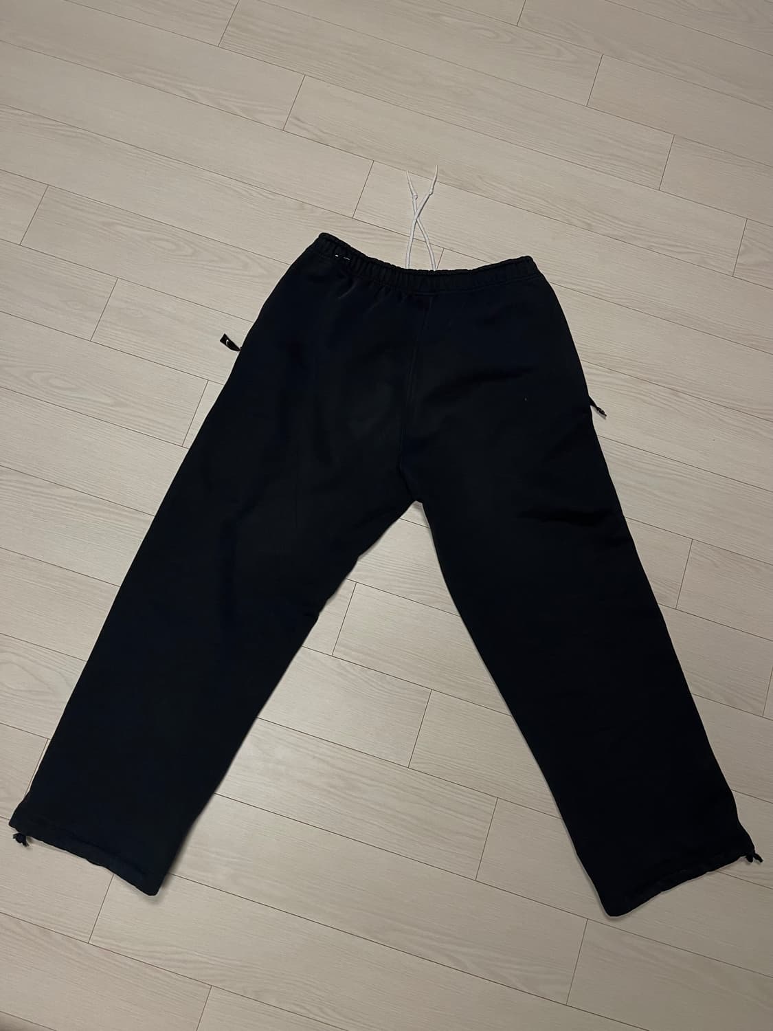 나이키 스우시 오픈 헴 플리스 팬츠 블랙 L 상품이미지4