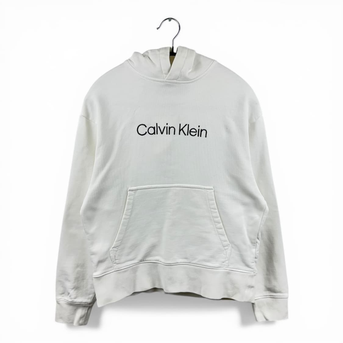 (XS) 캘빈클라인 우먼스 크롭 후드 티 화이트 상품이미지1