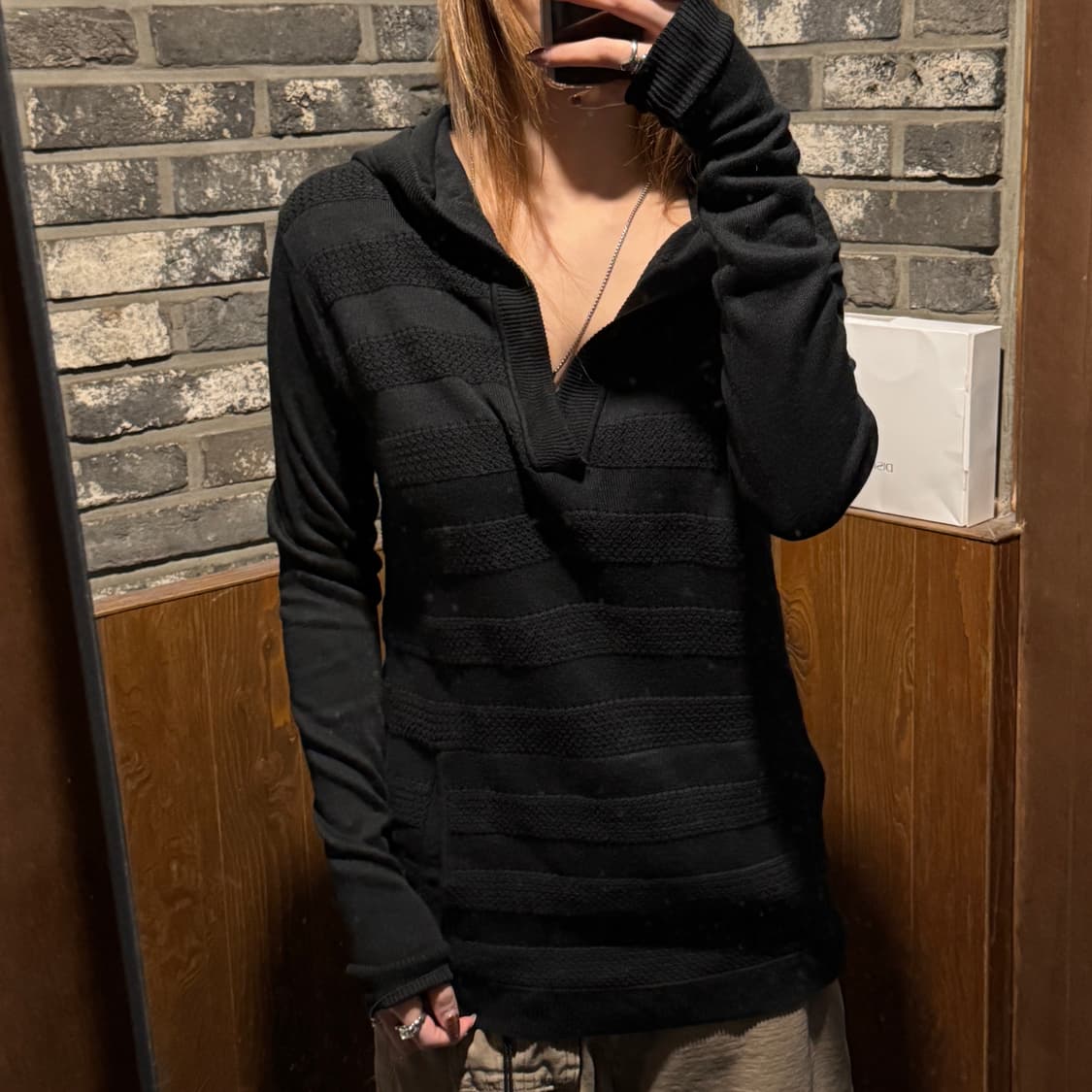 S) A|X 아르마니 익스체인지 스트라이프 후드 니트 상품이미지7