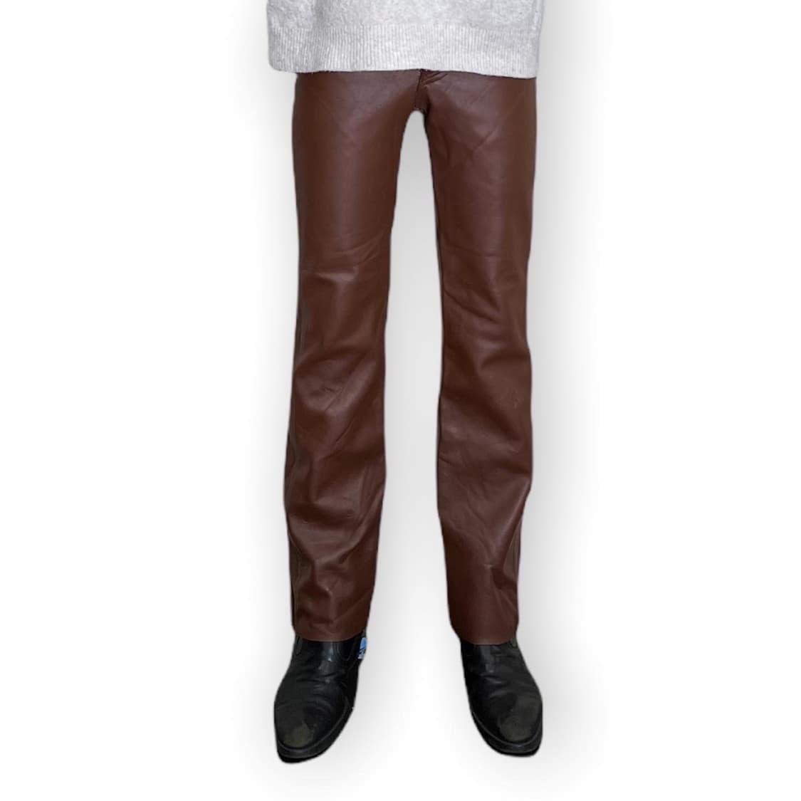 Met’z 브라운 카우 레더 팬츠 상품이미지2