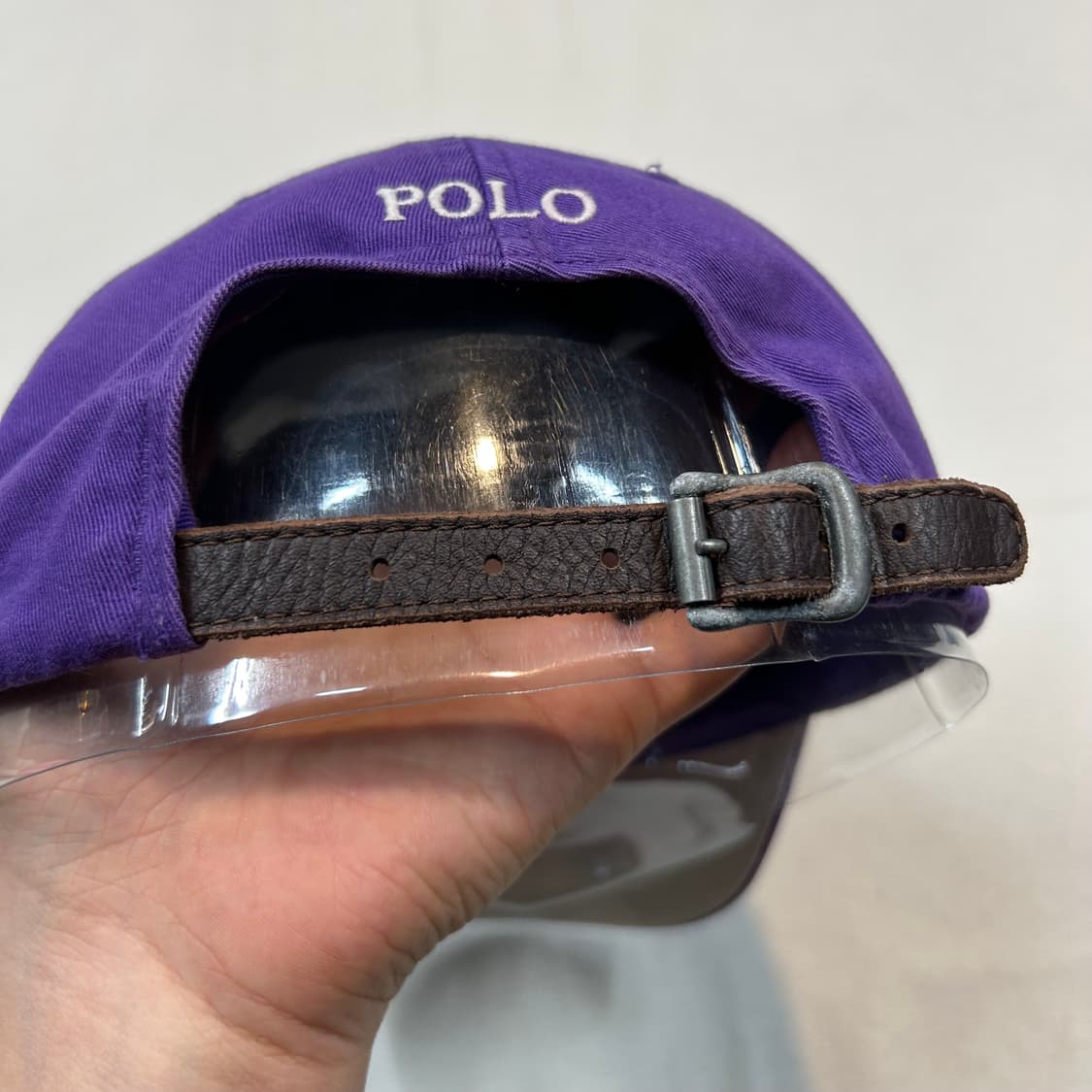 폴로 랄프로렌 보라색 퍼플 볼캡 모자 가죽스트랩 정품 상품이미지5