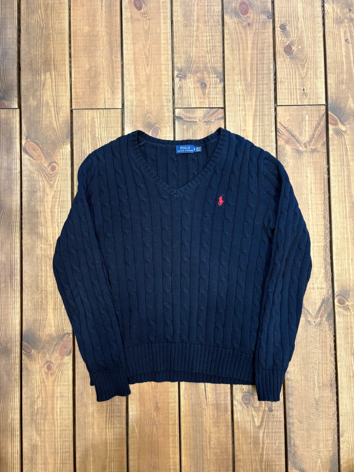 폴로 네이비 브이넥 니트 상품이미지5