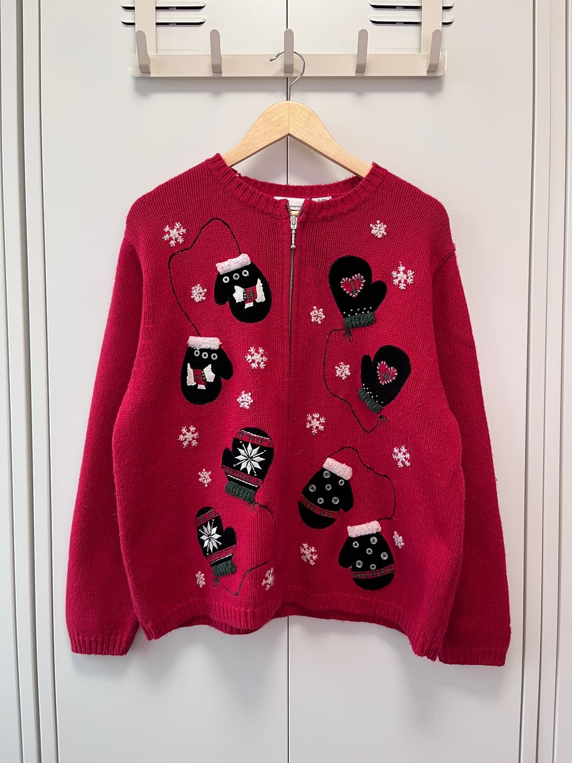 Croft&barrow 크리스마스 장갑 앙고라 니트 가디건 상품이미지1