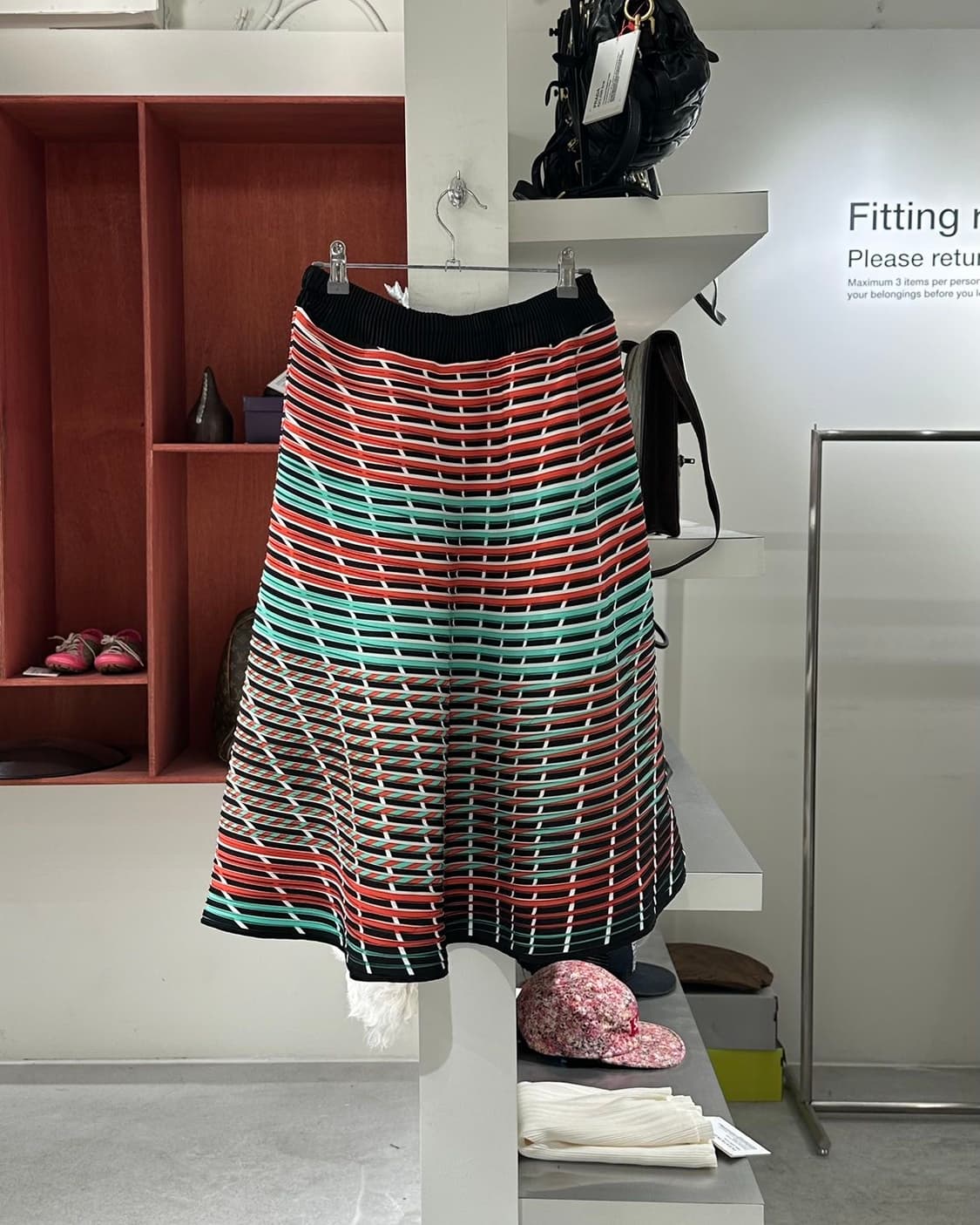 플리츠 플리즈 멀티컬러 스트라이프 패턴 스커트 상품이미지6