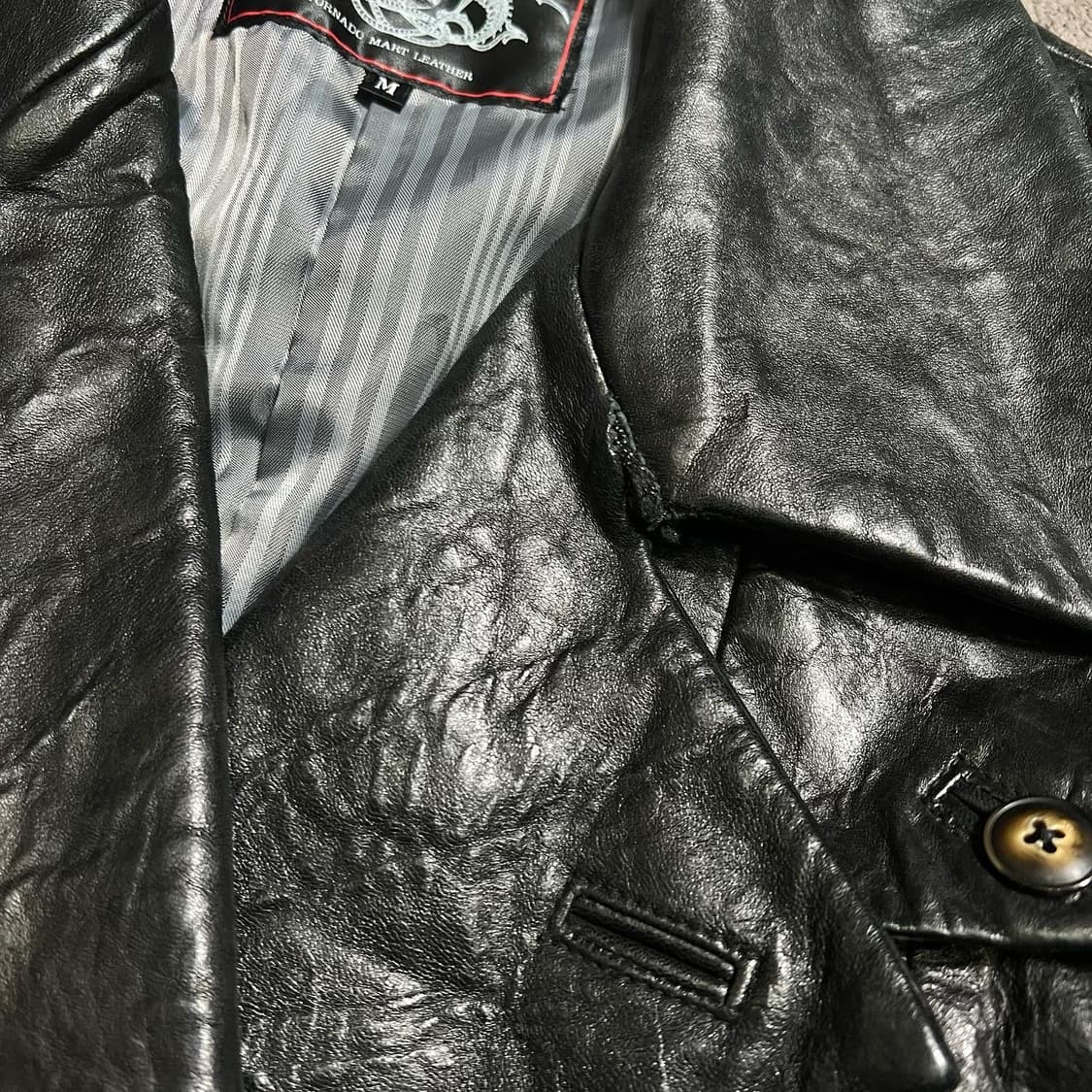 토네이도 마트 쉽스킨 레더 더블 브레스티드 자켓 상품이미지5