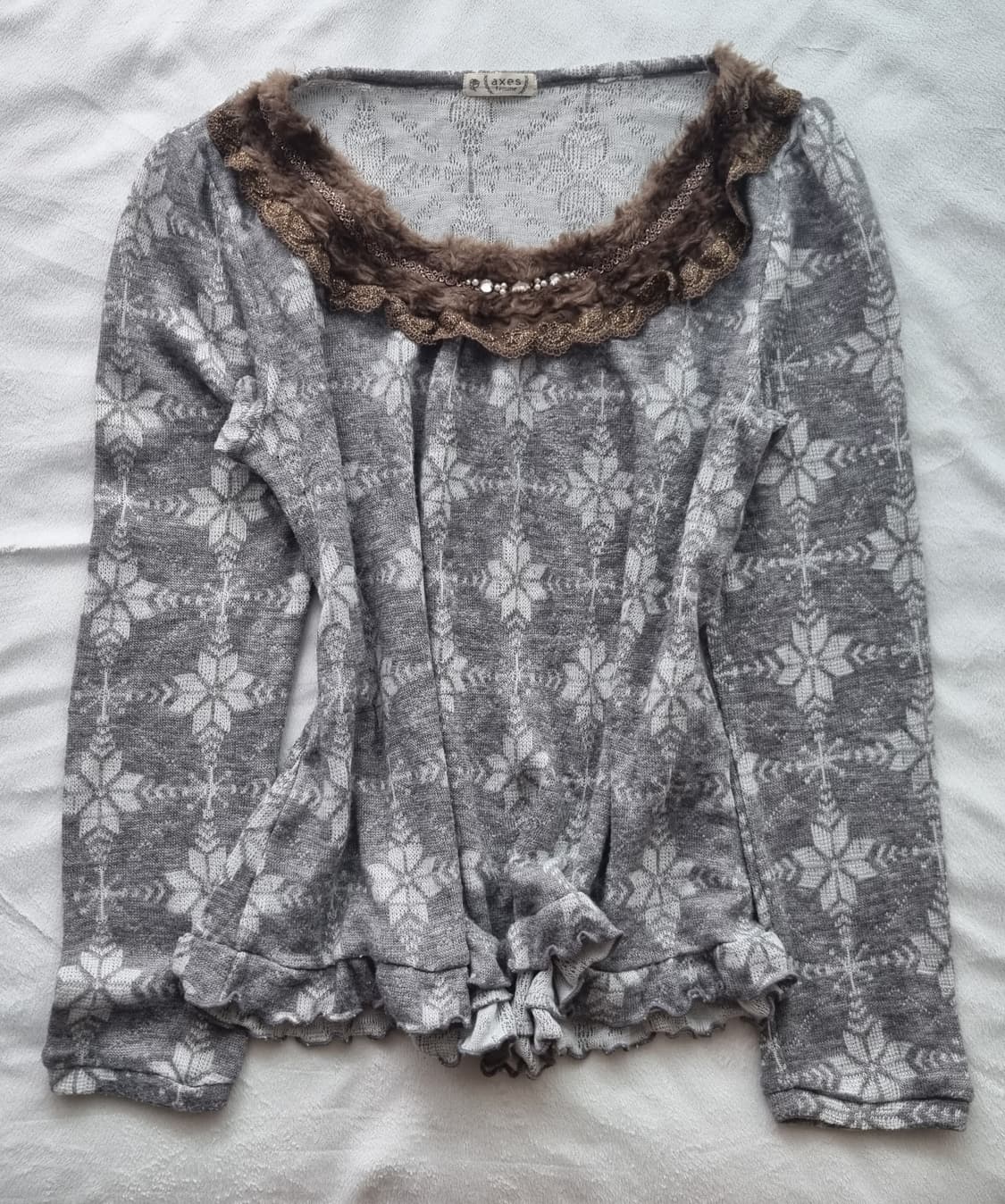 빈티지 엑시즈팜 퍼 레이스 탑 상품이미지1