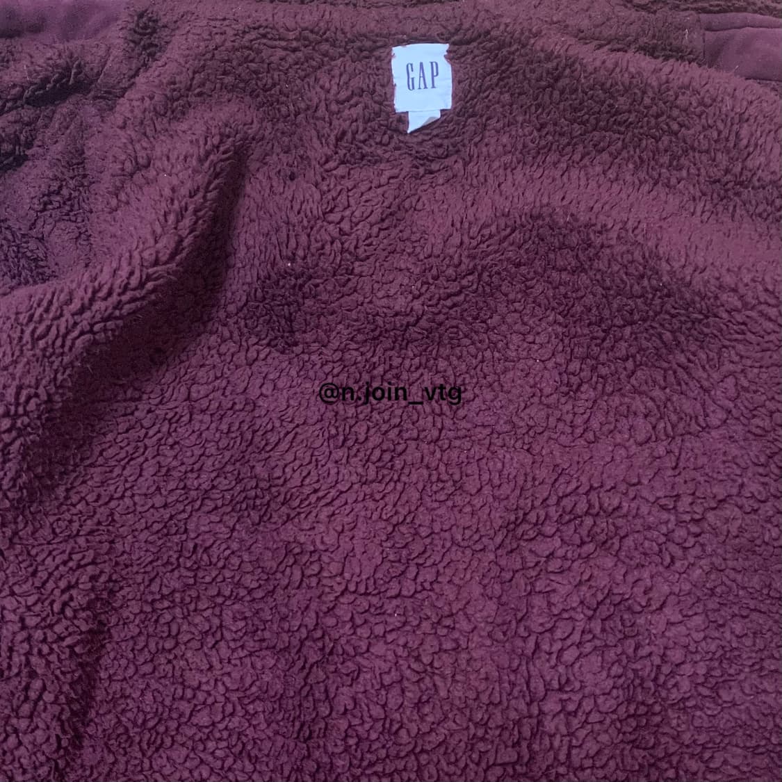 갭 버건디 양털 후드집업 상품이미지4