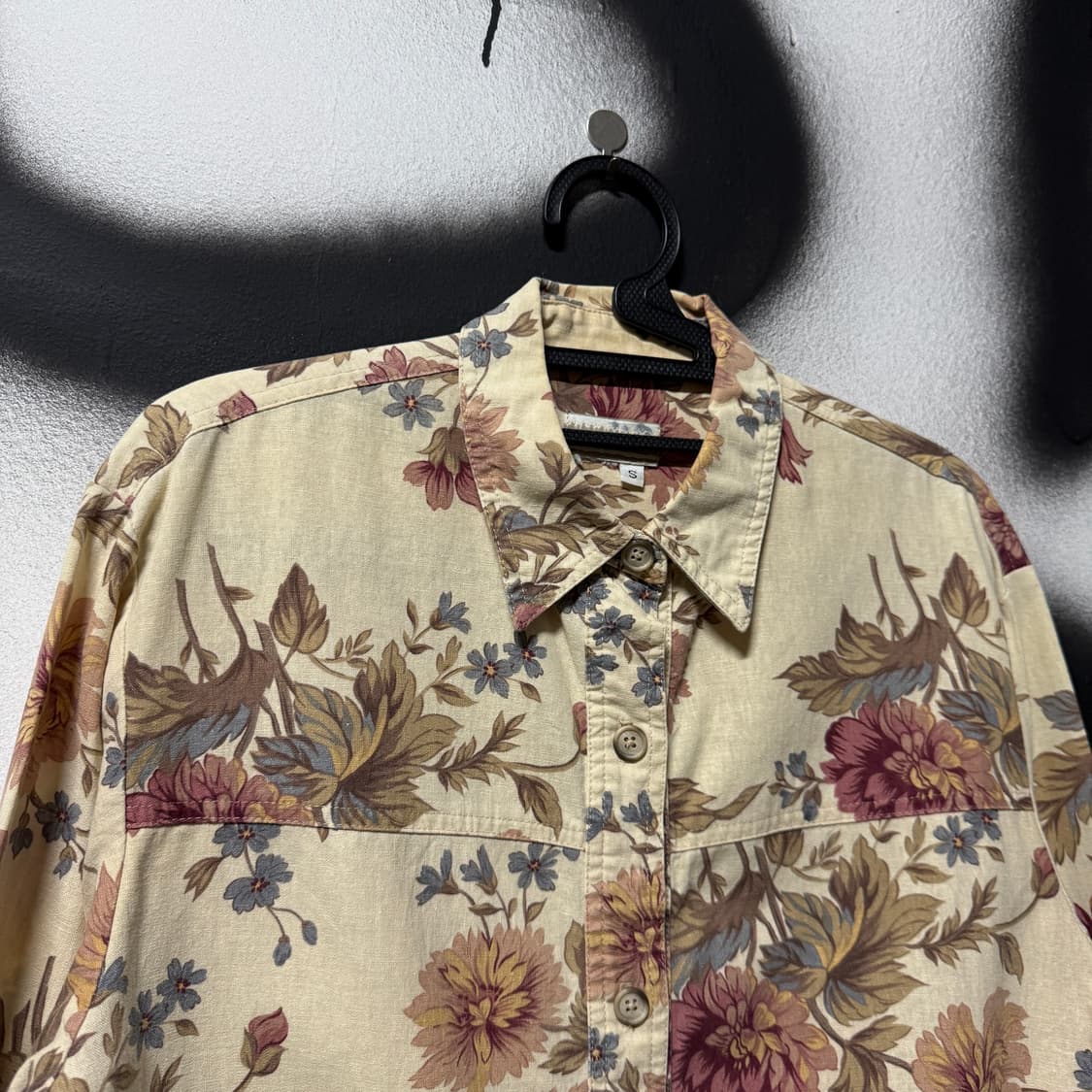 VTG 빈티지 뮤트톤 플라워 패턴 코튼 셔츠 자켓 상품이미지3