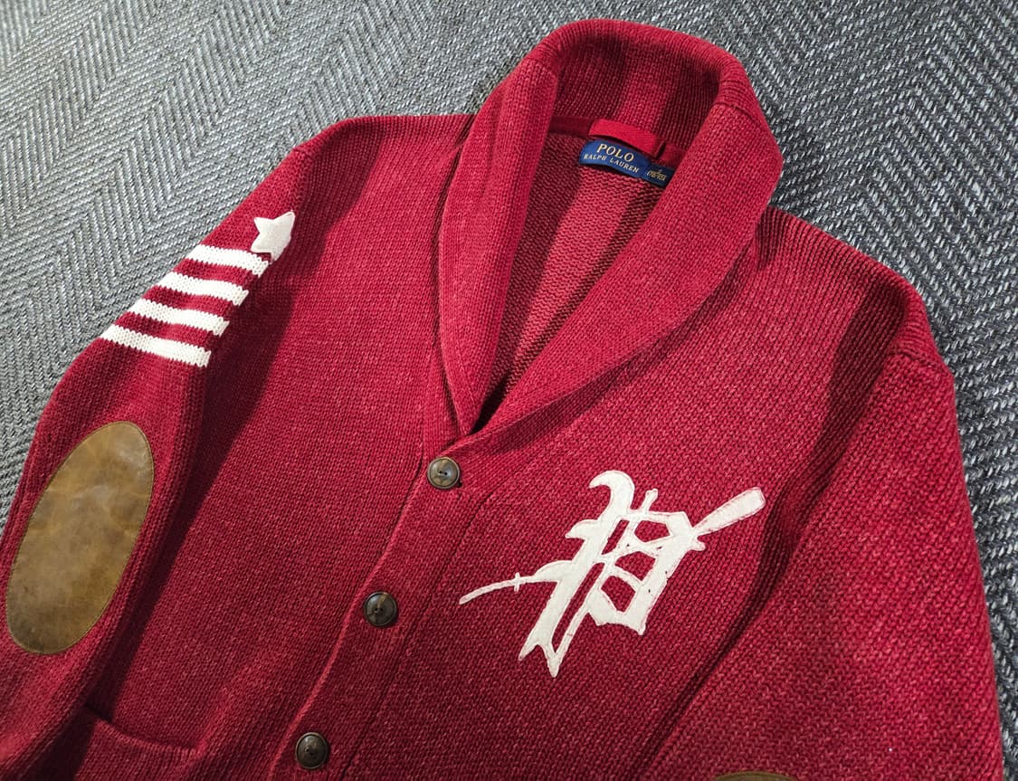 폴로 랄프로렌 엘보패치 숄카라 레터맨 가디건 상품이미지4