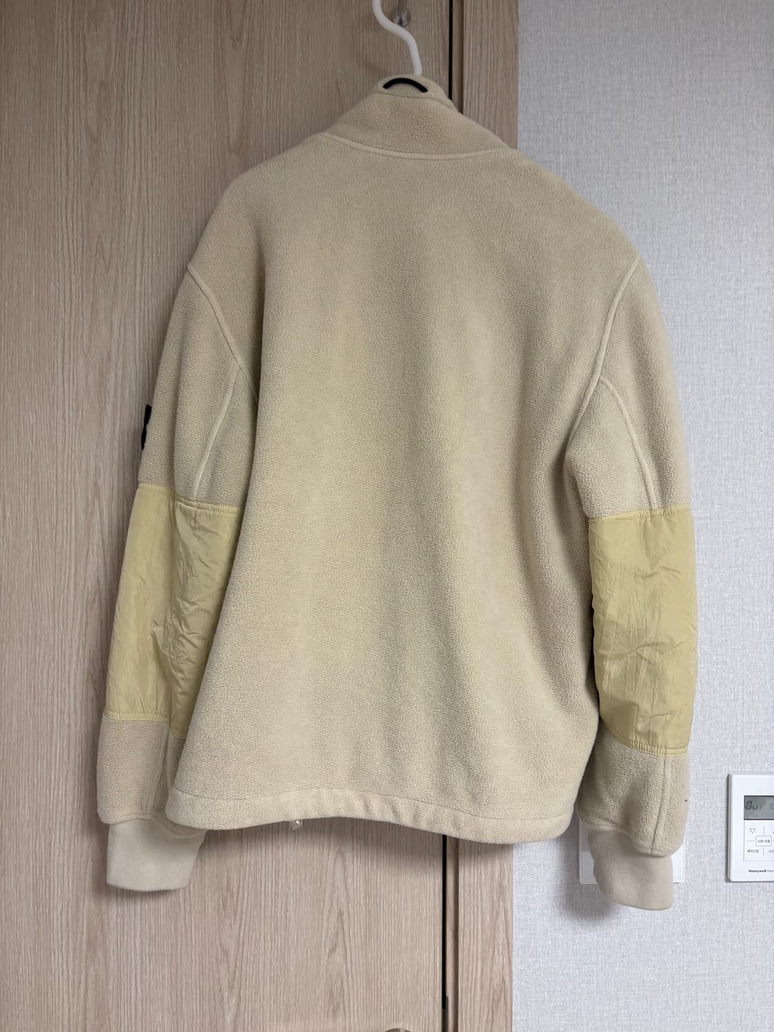 스톤 아일랜드 코튼 파일 나일론-TC 트랙 탑 안티 드롭 오프 화이트 - 상품이미지2