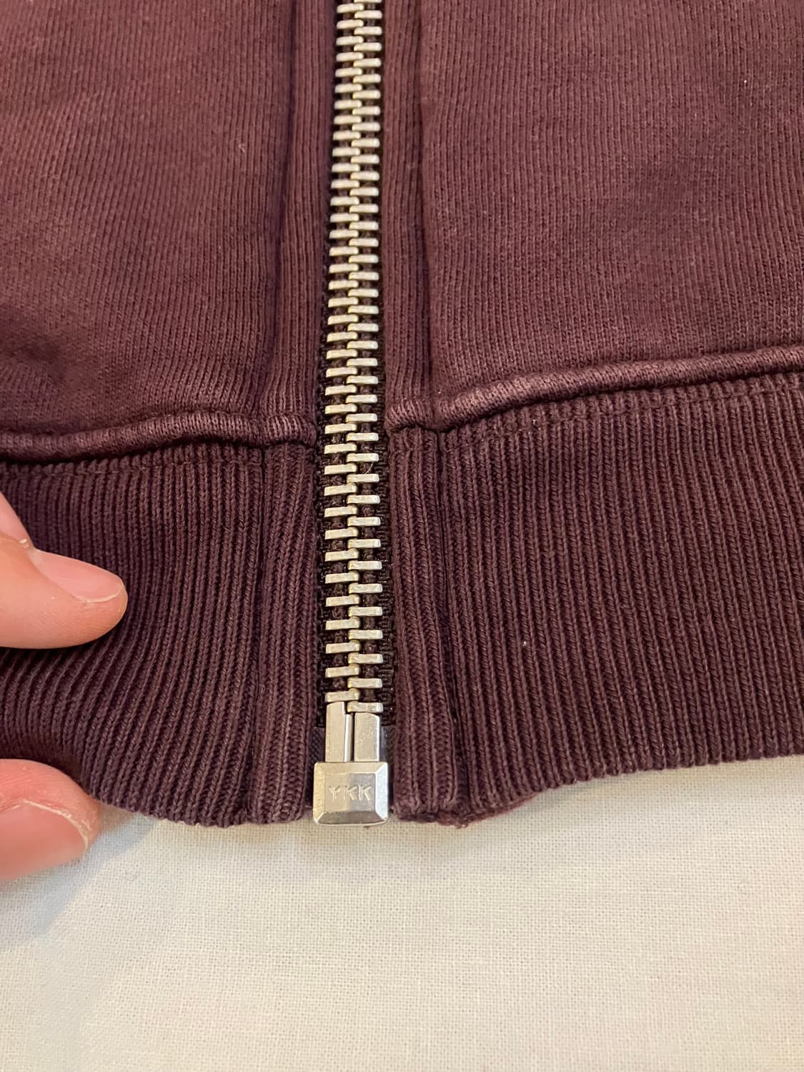 올세인츠 멀티지퍼 디테일 버건디 후드집업 상품이미지2