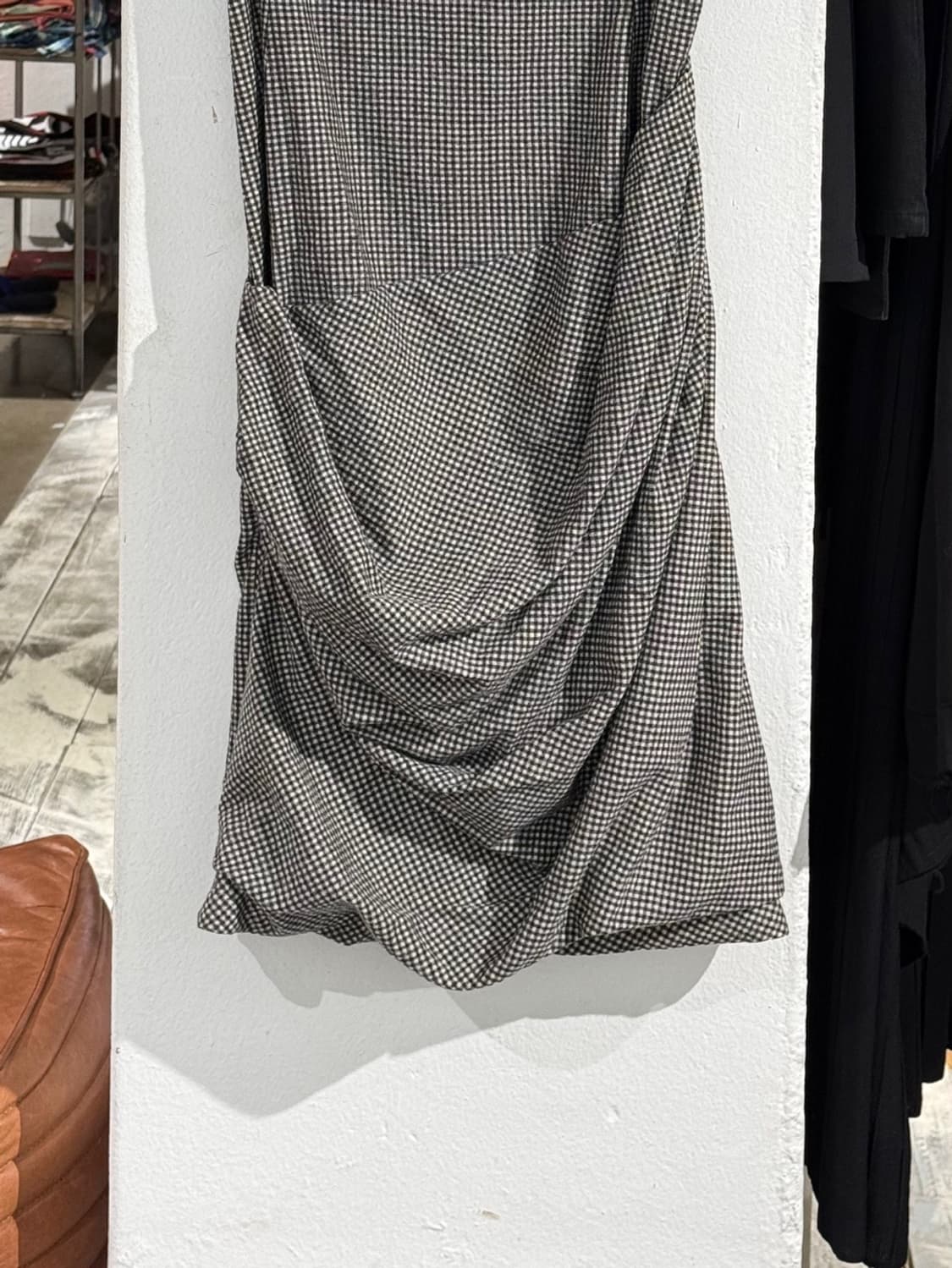 모스키노 칩앤시크 깅엄 체크 울 드레이프 드레스 상품이미지3