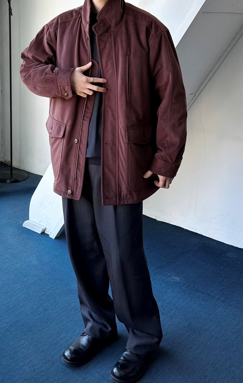 Stand collar padded mil mid coat 상품이미지5