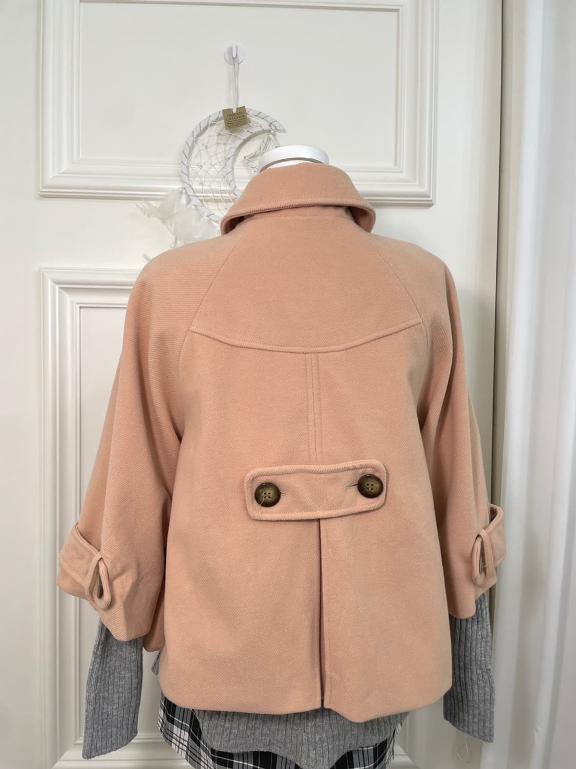 coral beige cute mori coat(size-M) 상품이미지4