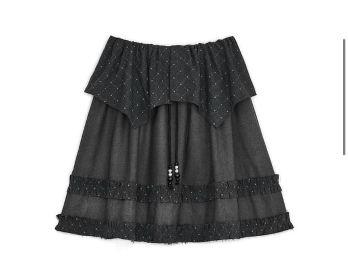 Argyle cape midi skirt (Charcoal) 상품이미지1