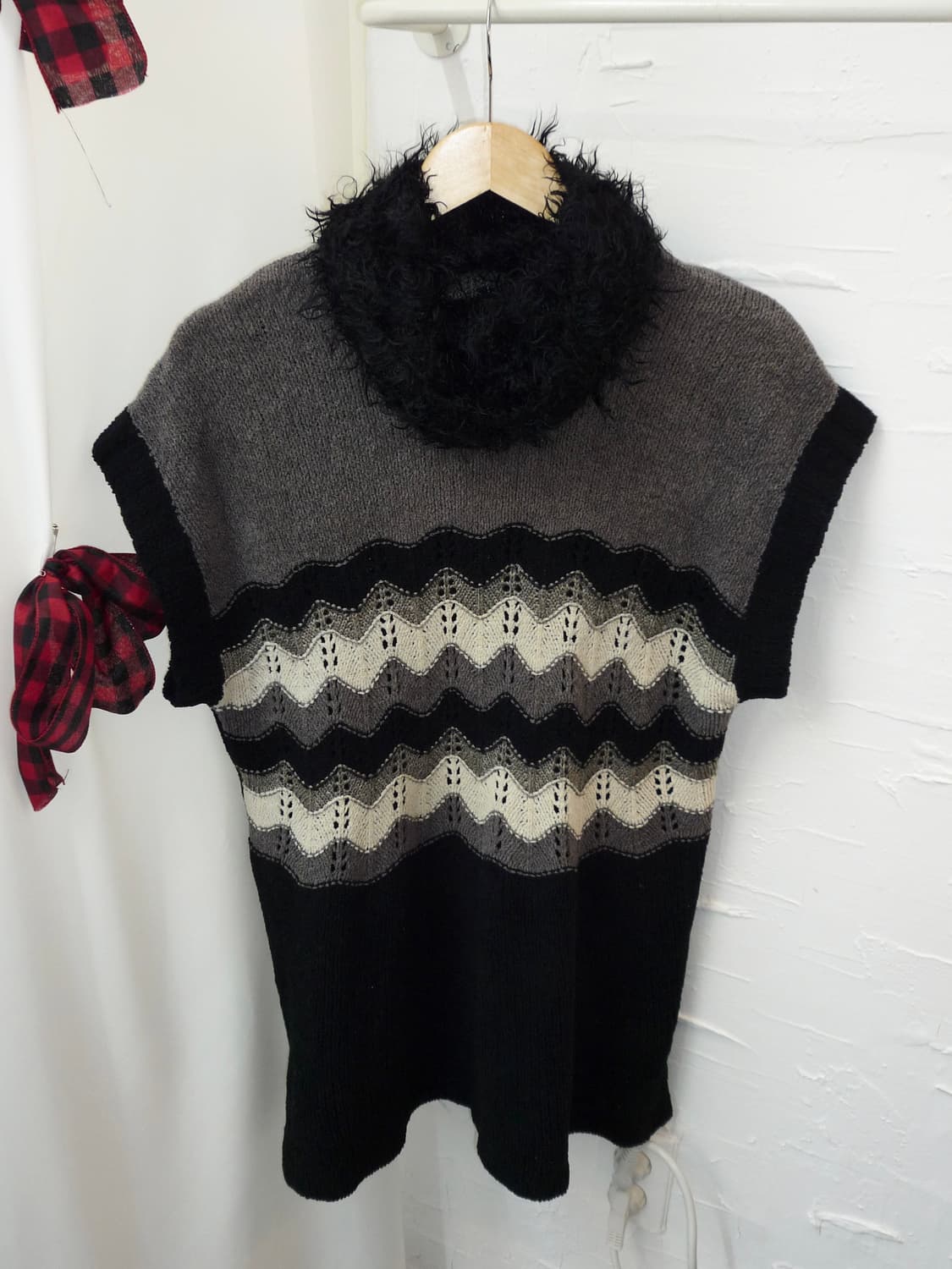 Fur neck vintage vest 상품이미지4