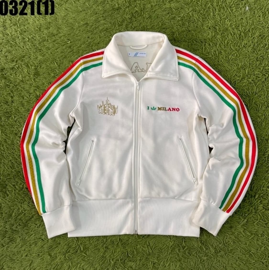 최저가/아디다스 화이트 밀라노 져지 무지개  상품이미지1