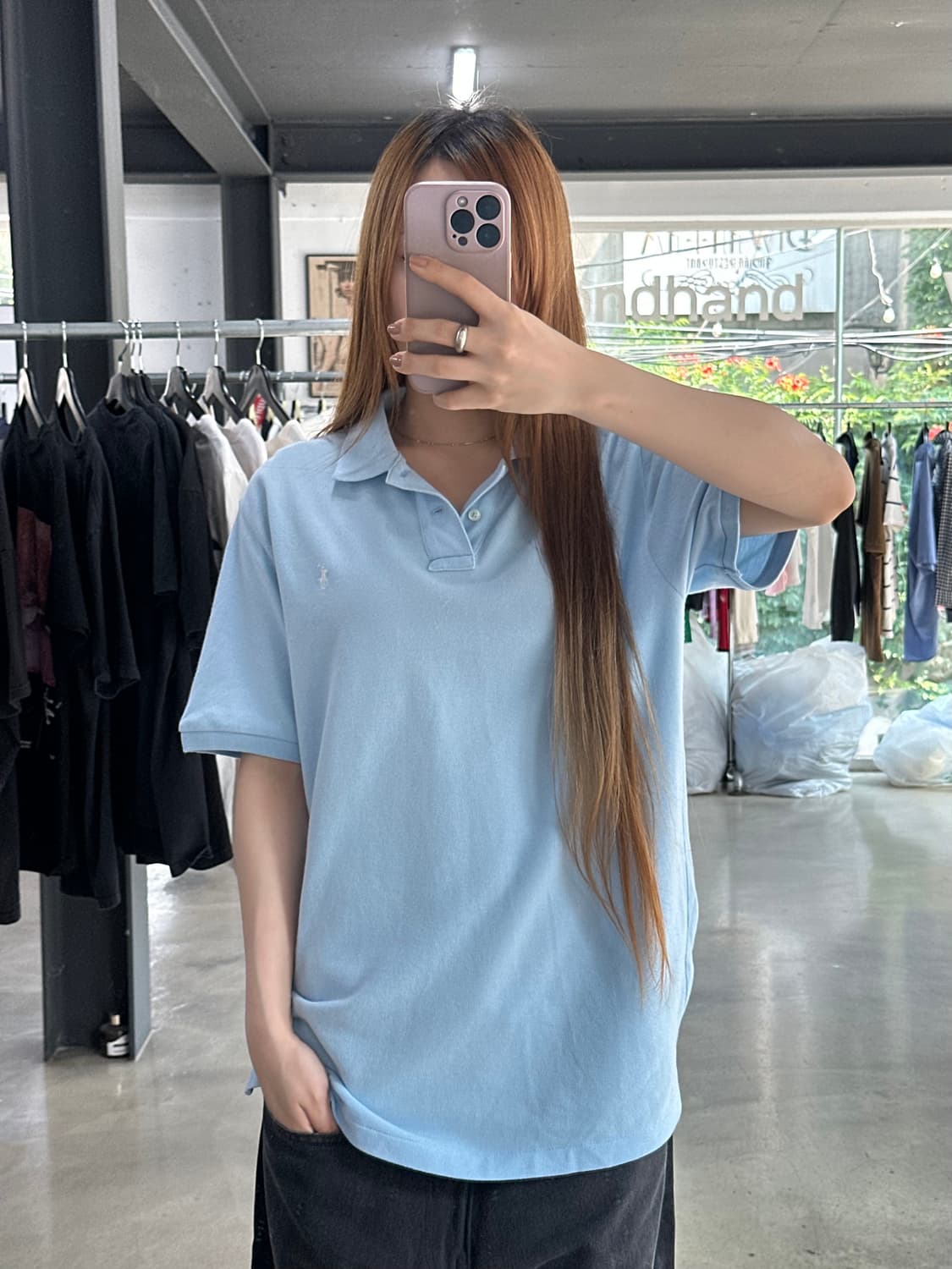 폴로랄프로렌 큐알텍 포니 Pk반팔티셔츠 스카이블루 상품이미지2
