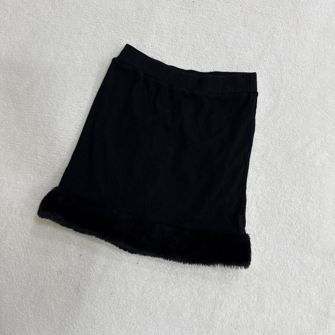 실측확인 에코 퍼 미니 스커트 0330T 상품이미지1