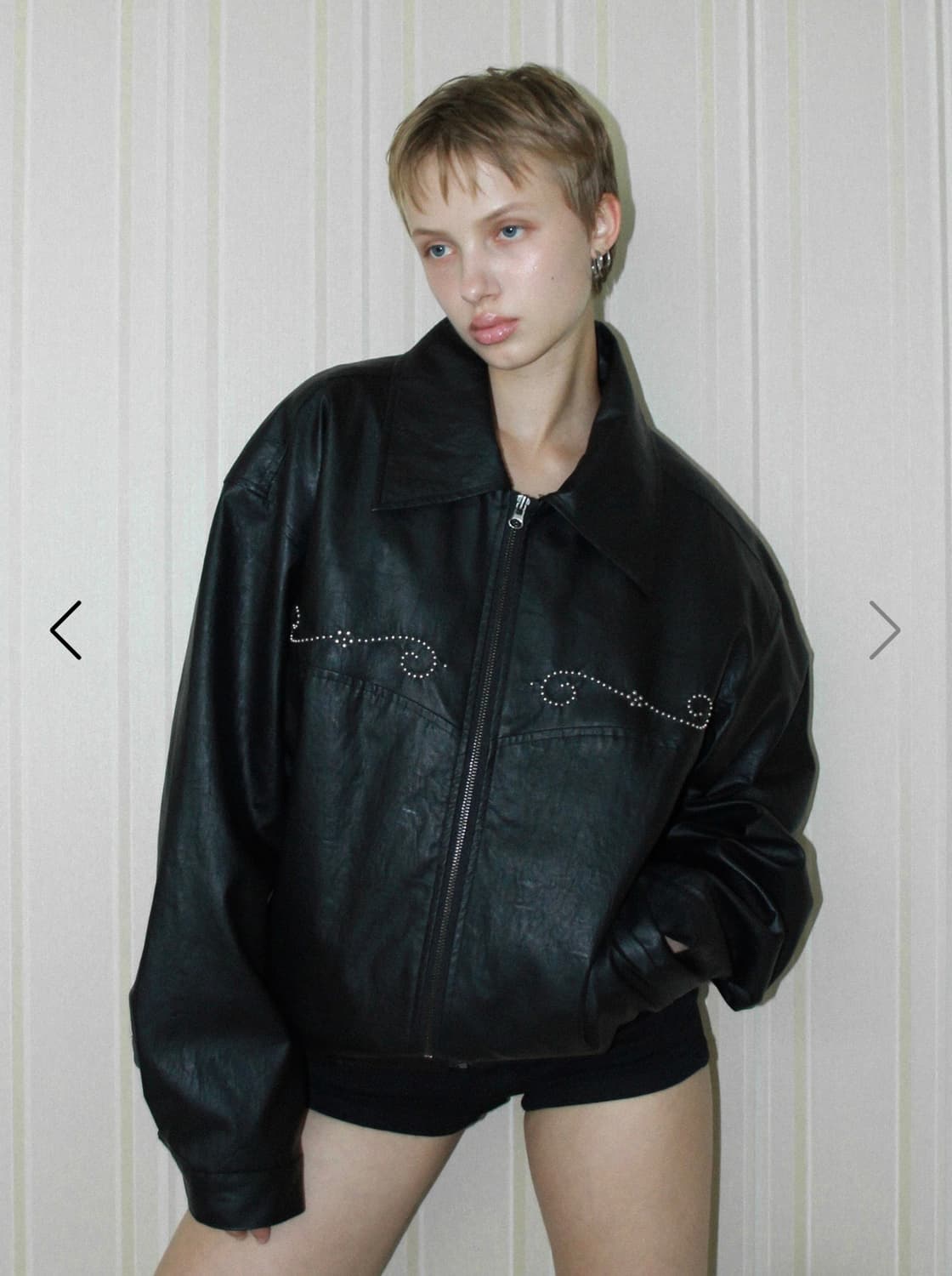 벤에시 Studded Western Leather Jacket 상품이미지1