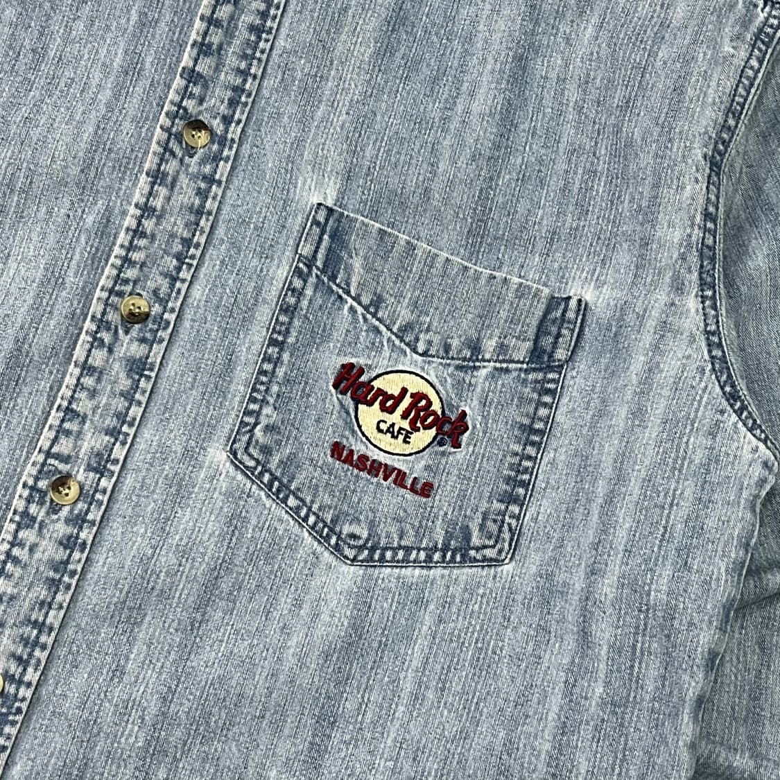  하드락카페 자수 데님 셔츠 y15809 상품이미지4