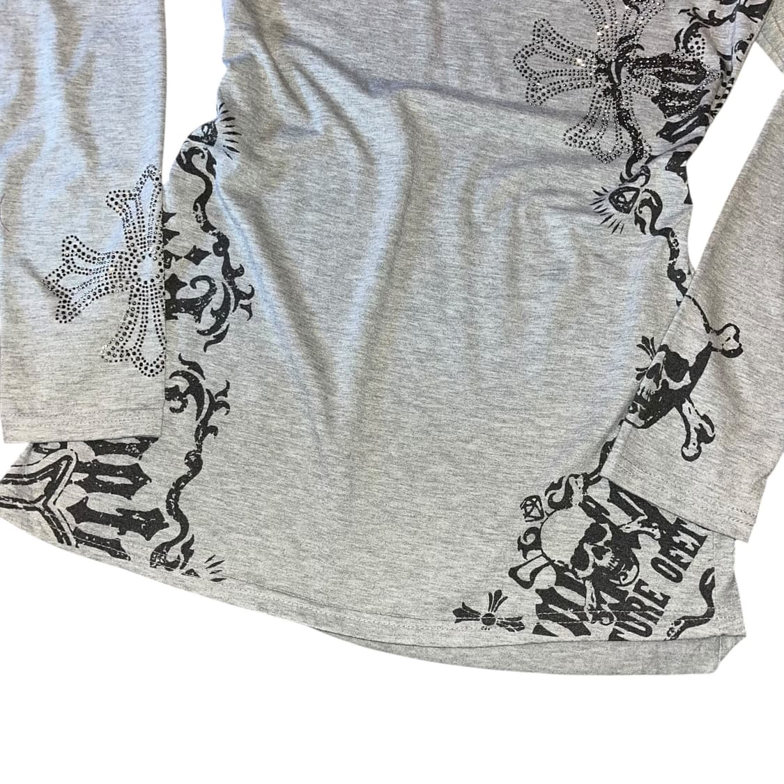 십자 프린팅 큐빅 긴팔티 펑크y2k갸루 상품이미지6