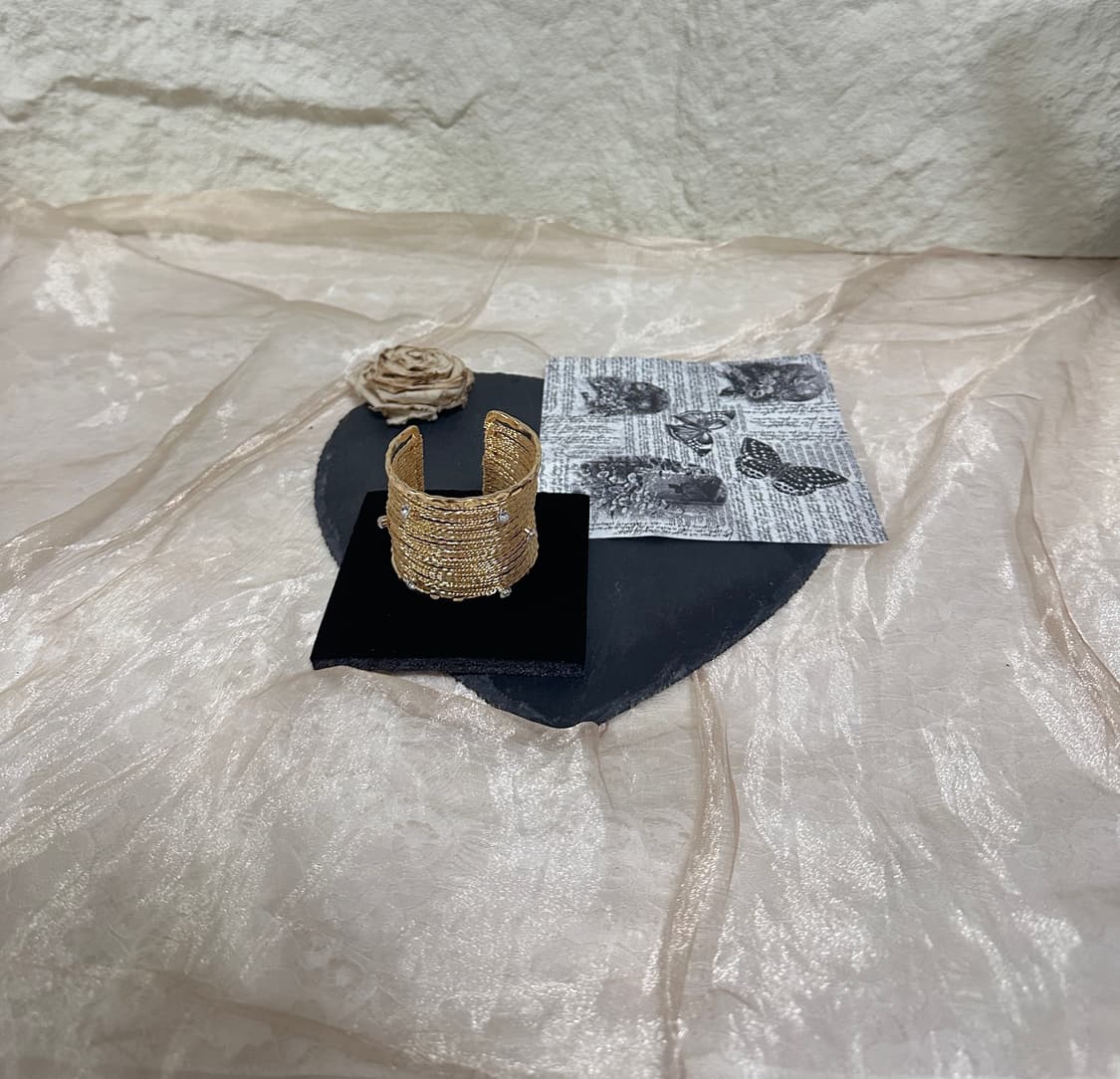 빈티지  골드톤 오리엔탈 다층 짜임 팔찌 상품이미지2