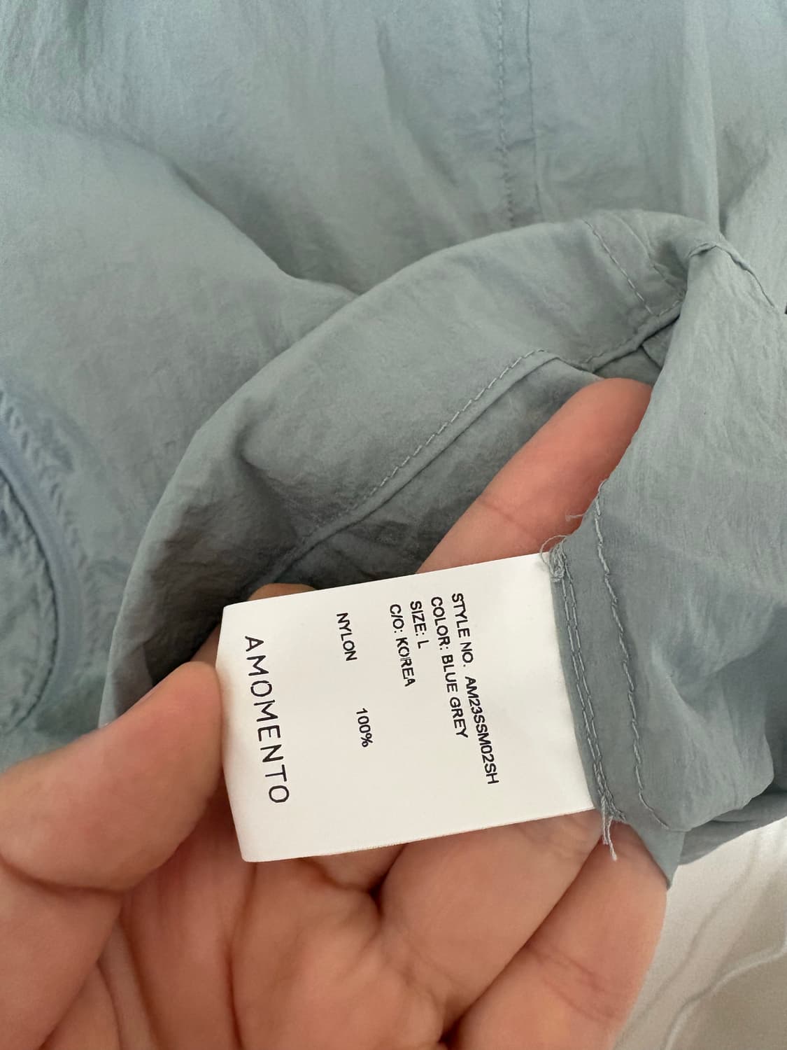 아모멘토 시어 집업 셔츠 블루그레이 상품이미지8