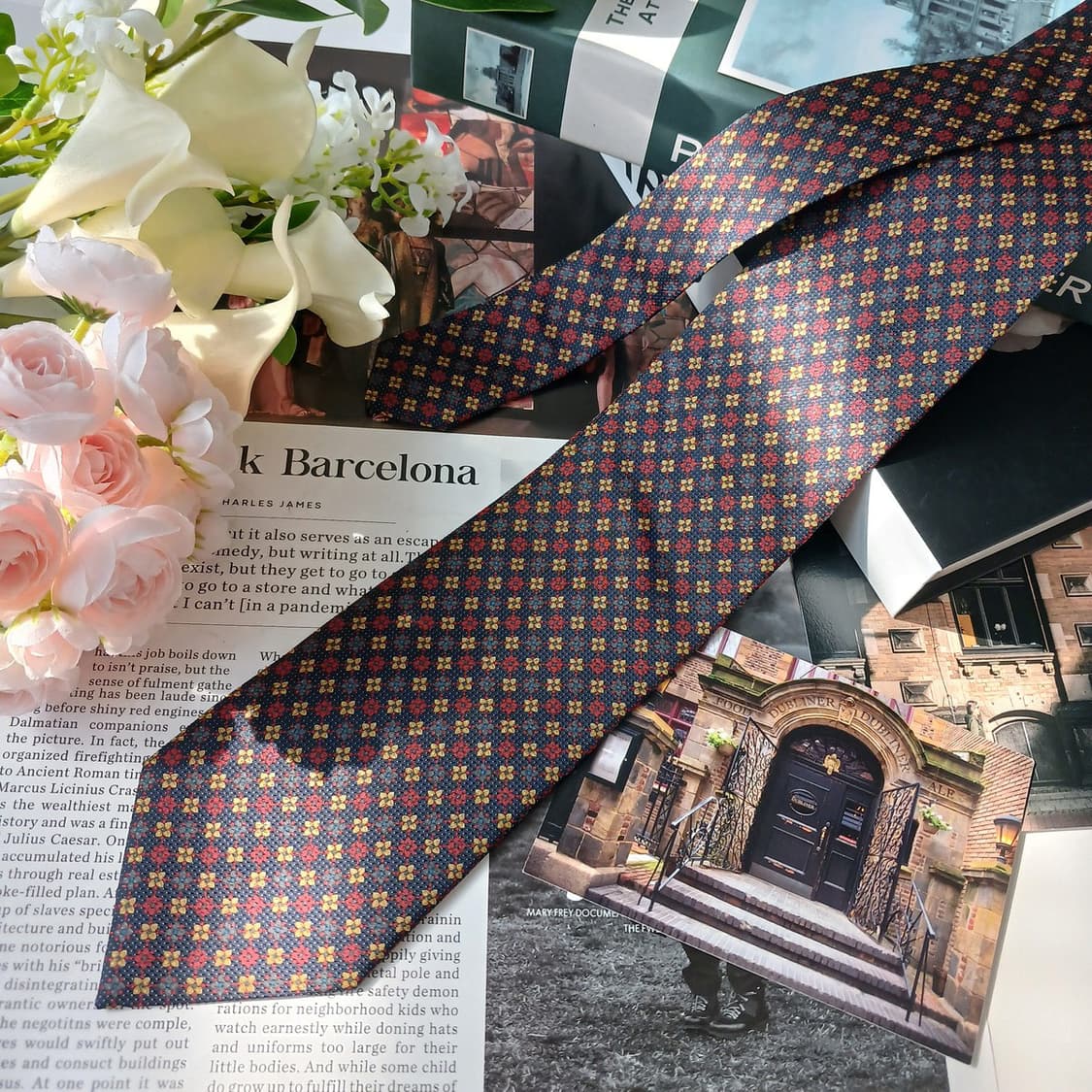 에스.티. 듀퐁 실크  플라워 패턴 넥타이 9.3cm A+등급 E758
 상품이미지5