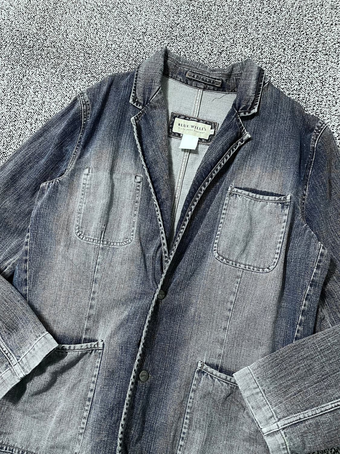 빈티지9. Blue Willi's 워시드 데님 블레이저 자켓 청자켓 상품이미지2
