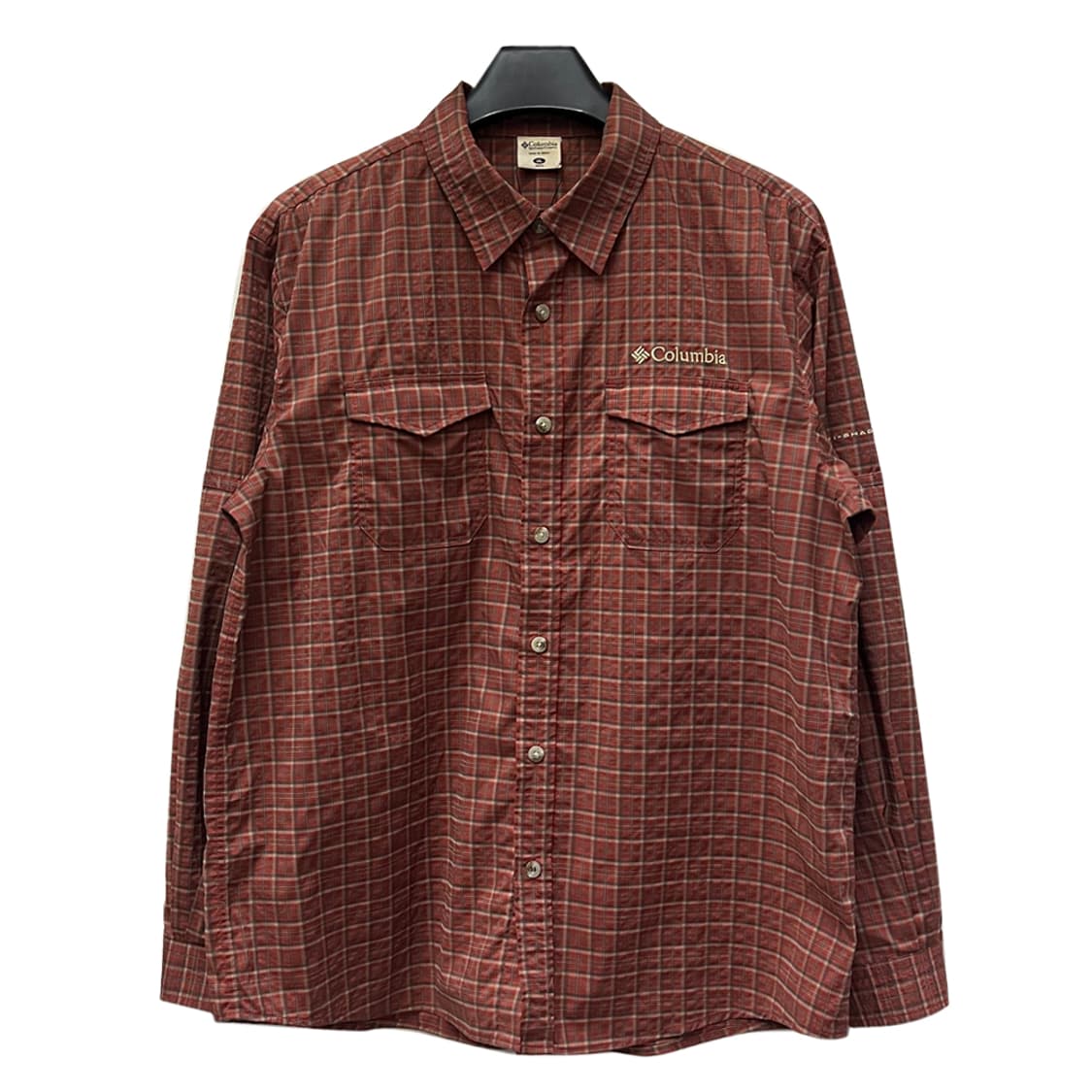 컬럼비아 Omni Shade 나일론 소매 스트랩 체크 셔츠 XL 상품이미지1
