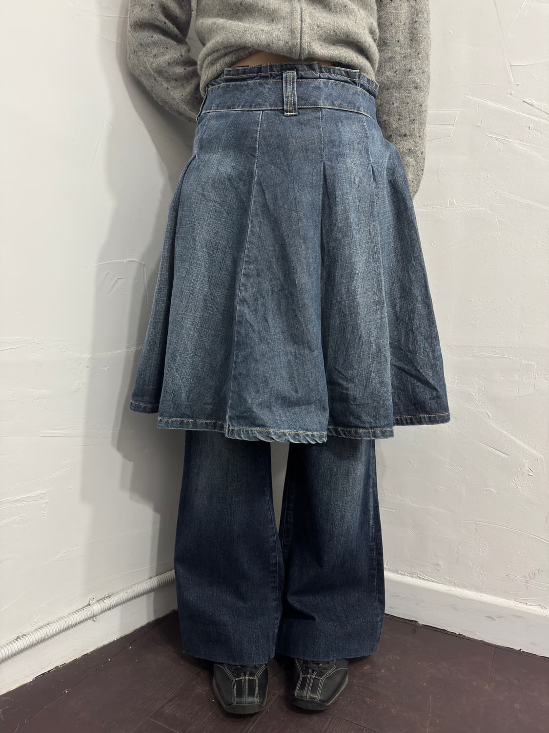 gamel road denim pleats skirt 상품이미지1