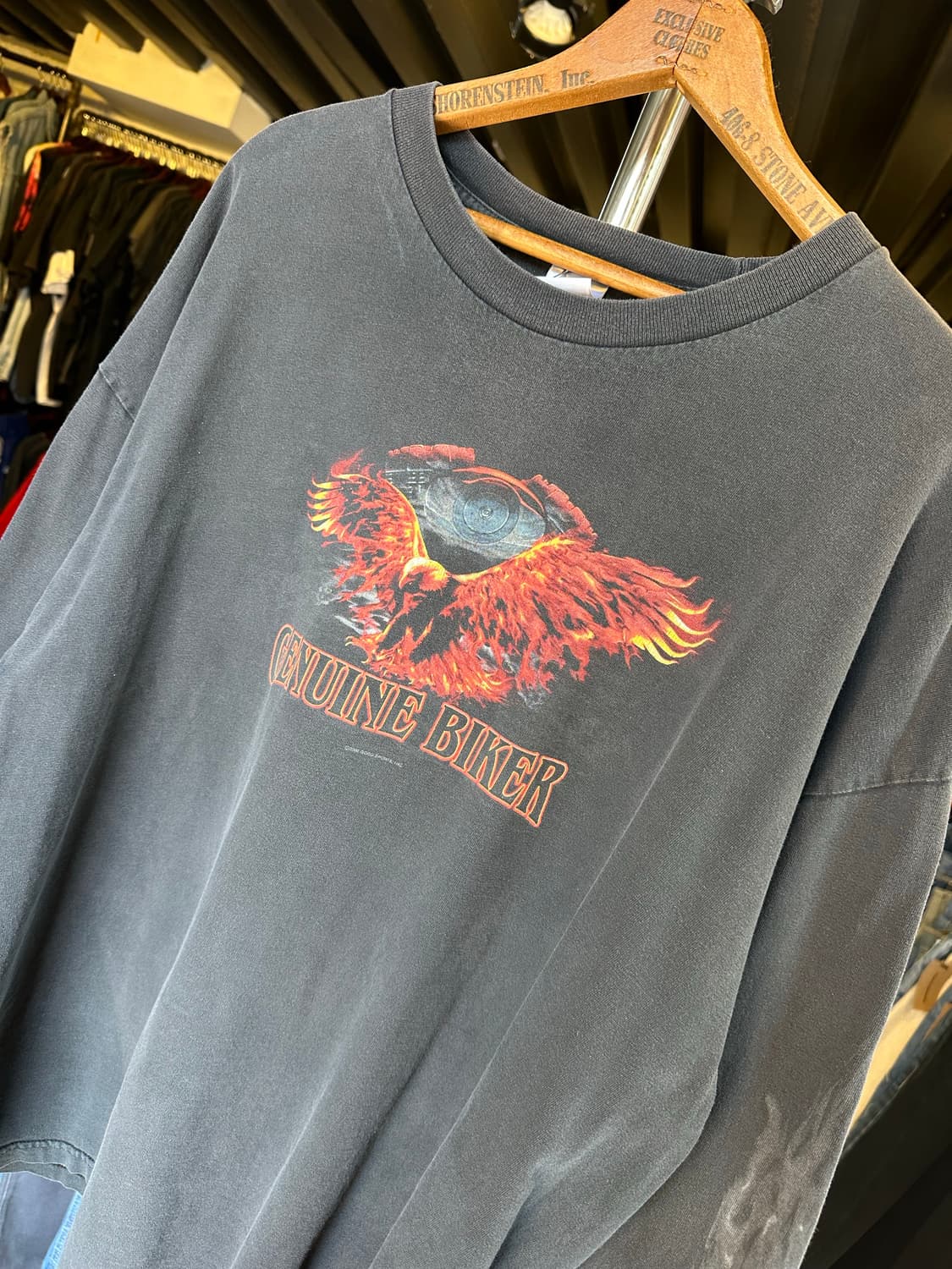 Genuine Biker 페이드 프린팅 롱슬리브 티셔츠 상품이미지4