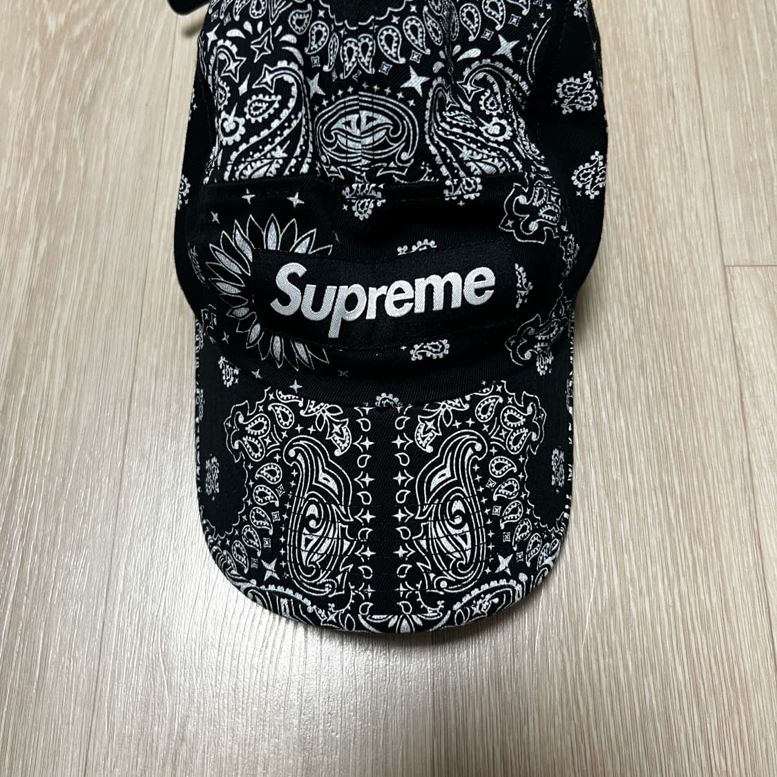 슈프림 페이즐리 반다나 캠프캡 블랙 상품이미지4