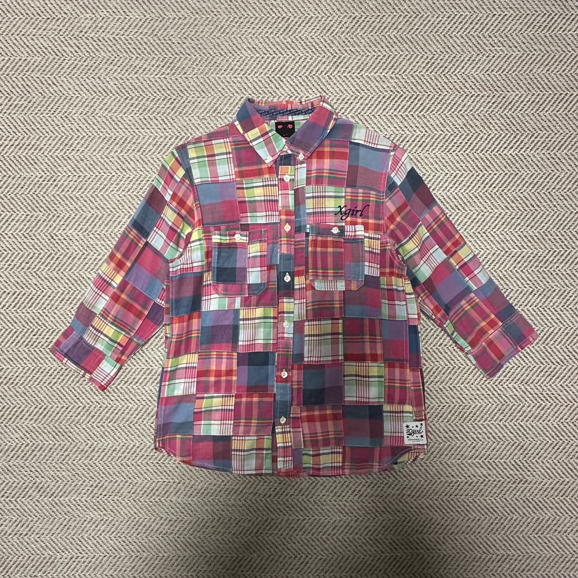X-GIRL patchwork shirt 상품이미지1