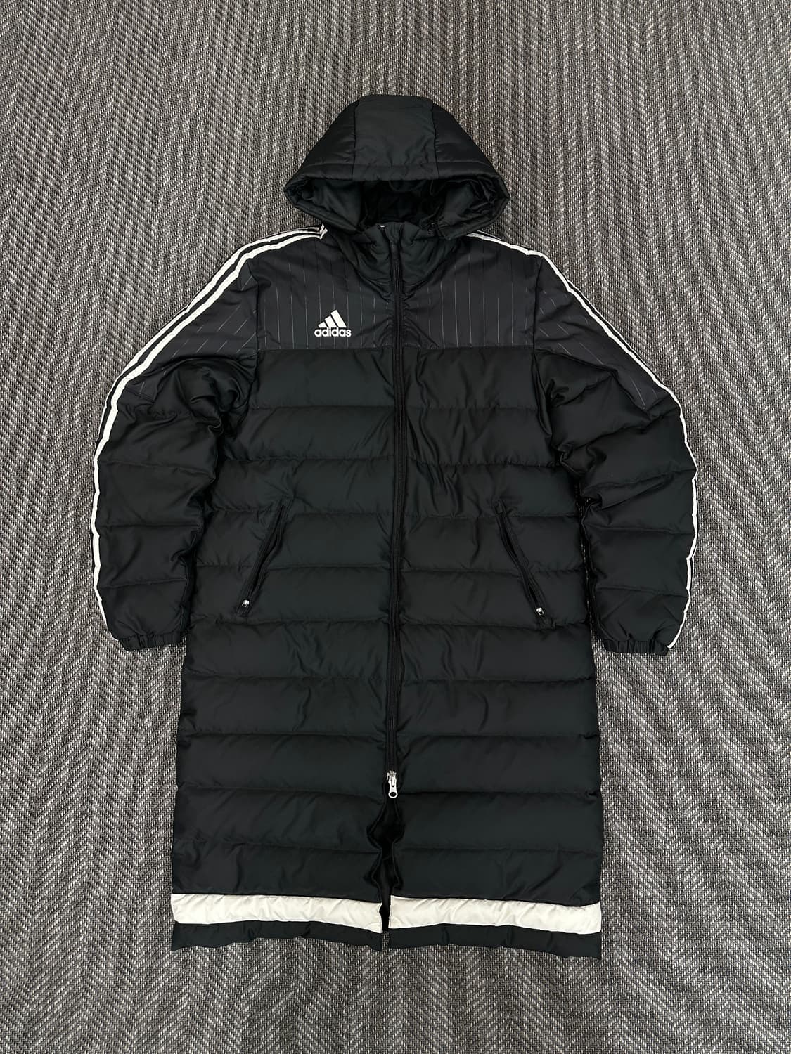 아디다스 삼선 롱패딩 블랙 상품이미지1