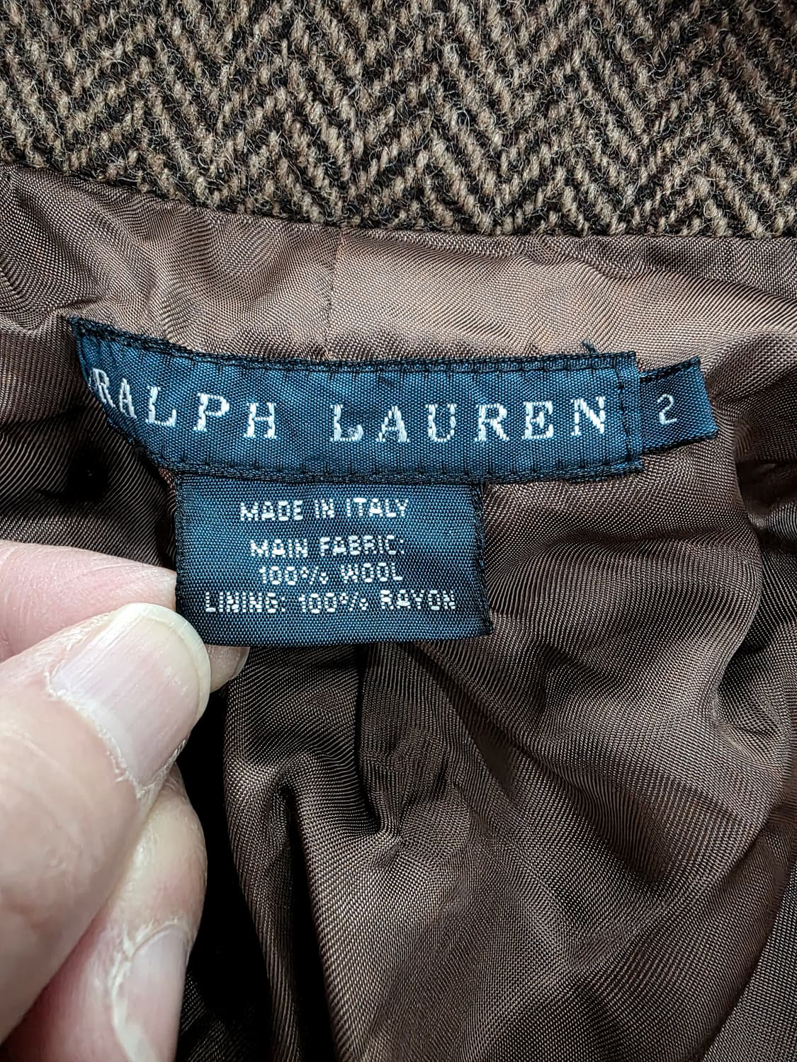폴로 랄프로렌 헤링본 브라운 자켓 ~55 상품이미지7