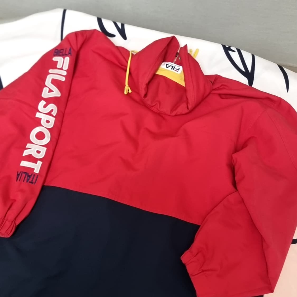 90년대 휠라 FILA 스포츠 바람막이 자켓 레드 네이비(105) 상품이미지2